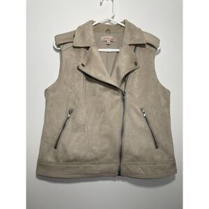 Philosophy Tan Faux Suede Vest Size Large